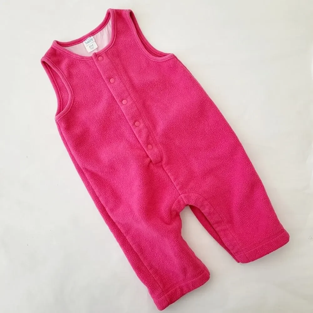 6M pink fleece overalls size - Picture 1 of 3